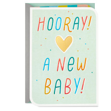 Hallmark Baby Shower Card til nye forældre (Hooray) Velkommen Ny Baby Tillykke Køn afsløre