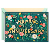 Hallmark handtekening jubileumkaart voor man vrouw vriend vriendin (bloemen)