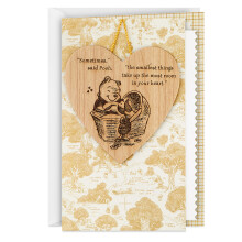Hallmark Disney Winnie The Pooh Baby Shower Card med aftagelig ornament (Pooh og Piglet) Velkommen Ny baby Tillykke Køn afsløre