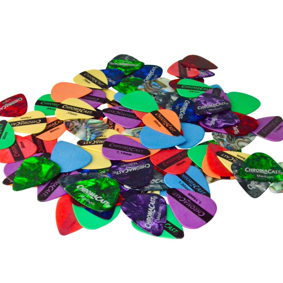Chromacast 96 Pick Sampler - Include Pearl Celluloid E Durapicks In Colori/Calibri Assortiti-image