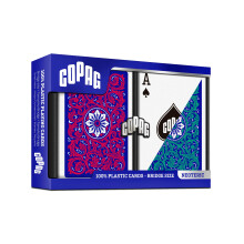 Copag 1546 Jeu de Cartes 100% Plastique, Taille Bridge (Narrow) Vert/Rouge Double Jeu (Index Standard)