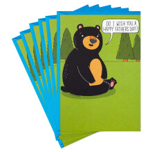 Hallmark Skokartong Paket med roliga farsdagskort Bear in the Woods (6 kort med kuvert till pappa Son Bror Farfar Vn vem som helst)