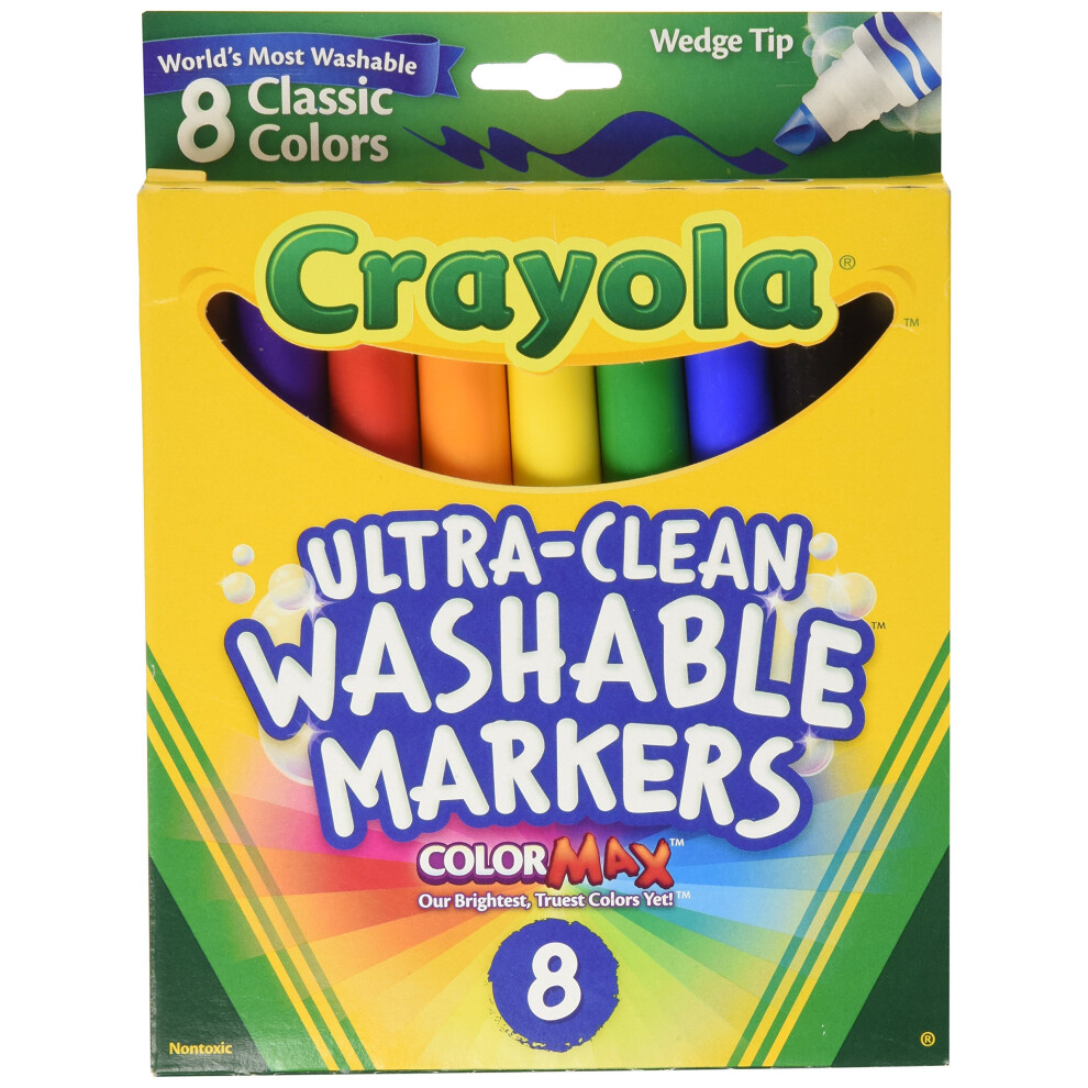 Photos - Pen Crayola Ultra Clean Washable Markers Wedge Tip Assorted Colors 8 Count 58-7208 58-7208