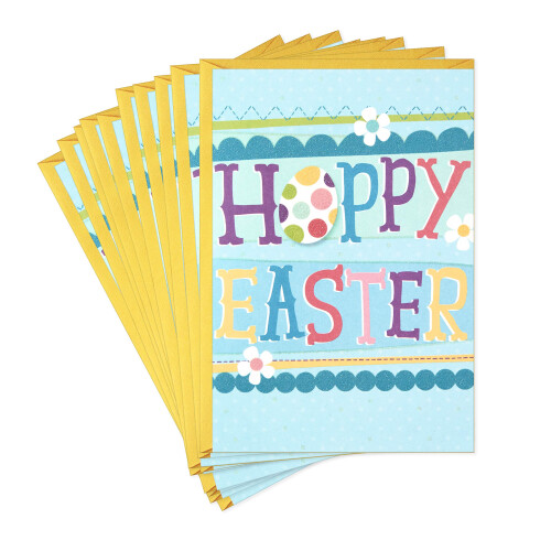 Hallmark Pack of Easter Cards Hoppy Easter (10 kort med konvolutter)