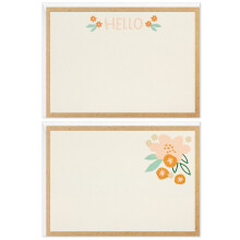 Assortiment blanco kaarten met organizerbloemen (50 platte notitiekaarten met enveloppen)
