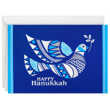 Hallmark Chanukka-Karten mit Lebensbaum-Motiv, in Schachtel (40 Karten und Umschl   ge), blaue und silberne Taube