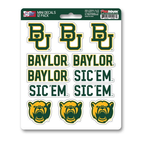 FANMATS Baylor University 12 Count Mini-stickerpakket 5