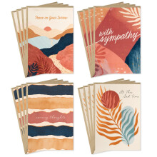 Hallmark Sympathy Cards -sortiment Malet Palms (16 Assortered Thinking of You -kort med konvolutter)
