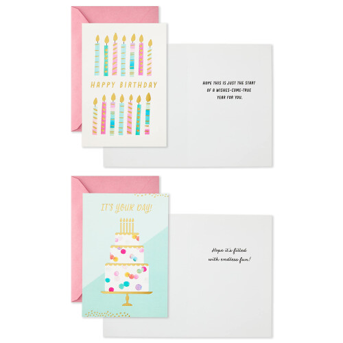 Hallmark f?dselsdagskort sortiment 16 kort med konvolutter (kagelys balloner) 2