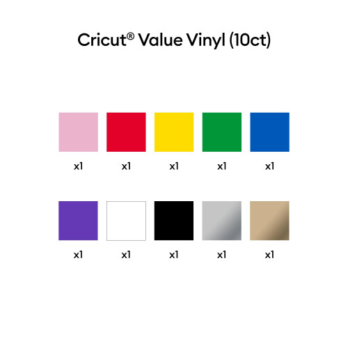 Cricut Value Permanent Vinyl  Rainbow Sampler - 12in x 5ft Rolls (10 Count) 1