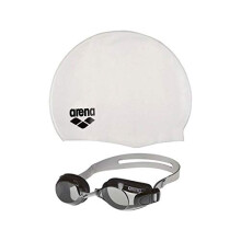 Arena 92422 Set di occhiali e cappuccio (bianco fumo bianco)