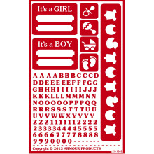 Armour Products Over N Over Glass Etching Stencil  5-Inch by 8-Inch  It's a Boy It's a Girl