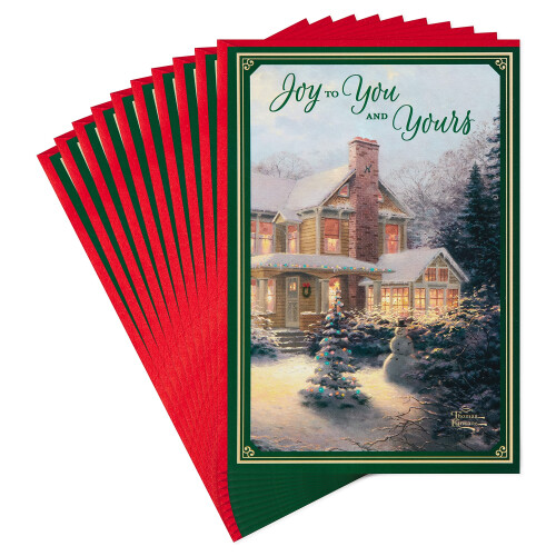 Hallmark Thomas Kinkade Weihnachtskartenpaket    Schneehaus    (6 Weihnachtskarten mit Umschl   gen)