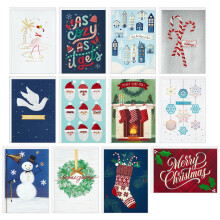 Hallmark Handgjorda julkortssortiment (12 kort och kuvert Refill Pack Card Organizer Box)