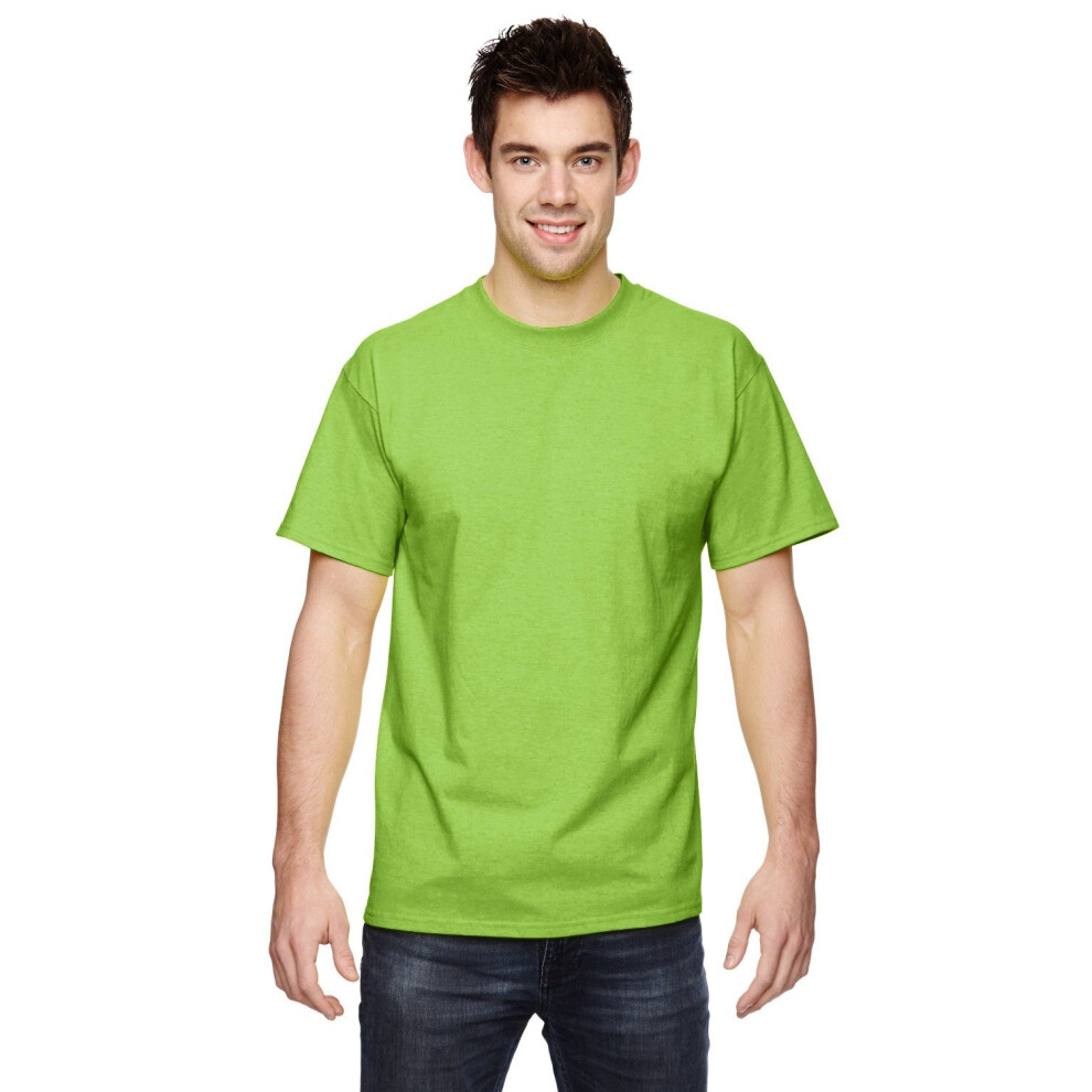 Fruit of the Loom Men's Short Sleeve Crew Tee  Large - Neon Green