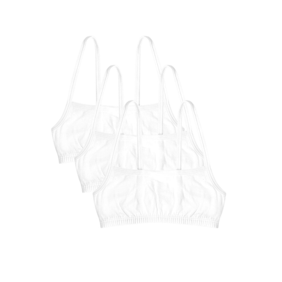 Fruit of the Loom girls Big cotton Spaghetti Strap Sport 3 Pack(Pack of 3)  White  30