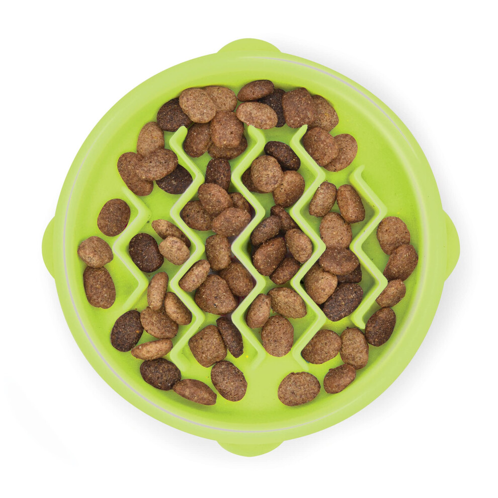 Gamelle pour chat Petstages Kitty Slow Feeder Vert