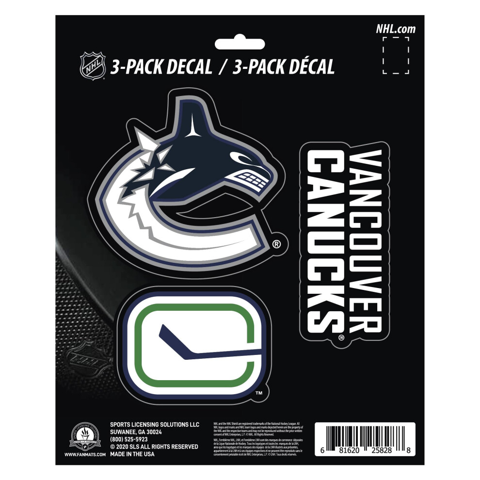 Fanmats Nhl Vancouver Canucks Team Decal 3-Pack Blue 681620258288