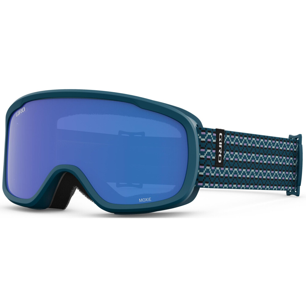 Masque De Ski Giro Moxie Masque De Snowboard Pour Femmes Et Jeunes Sangle Harbor Blue Sequence Avec Verres Gris Cobalt/Jaune-image