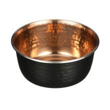 Marcas de mascotas ms finas tazones de diseador decorativos martillados: platos premium de perros y gatos de estilo de lujo (cobre negro medio)