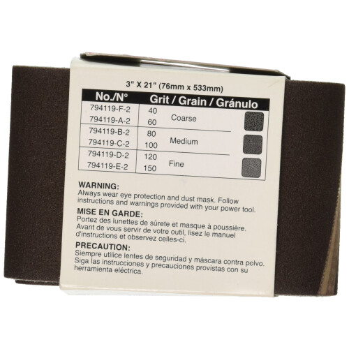 Makita Makita 742306-7 Cinta de lixa abrasiva de 3 x 21 polegadas 40Grit (10/Pk) 1