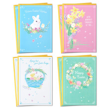 Hallmark Paaskaarten Assortiment Warme Paaswensen (8 Vintage Paaskaarten met Enveloppen)