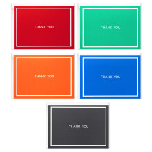 Hallmark bedankkaarten assortiment rood groen blauw zwart oranje (50 kaarten voor zakelijke bruiloften babyborrels bruidsborrels alle gelegenheden)