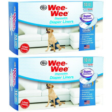 Quatro patas Wee-Wee Products Fraldas descartveis ????para ces forros superabsorventes 10 por pacote 2,75 polegadas x 8,25 polegadas x 4,5 polegadas