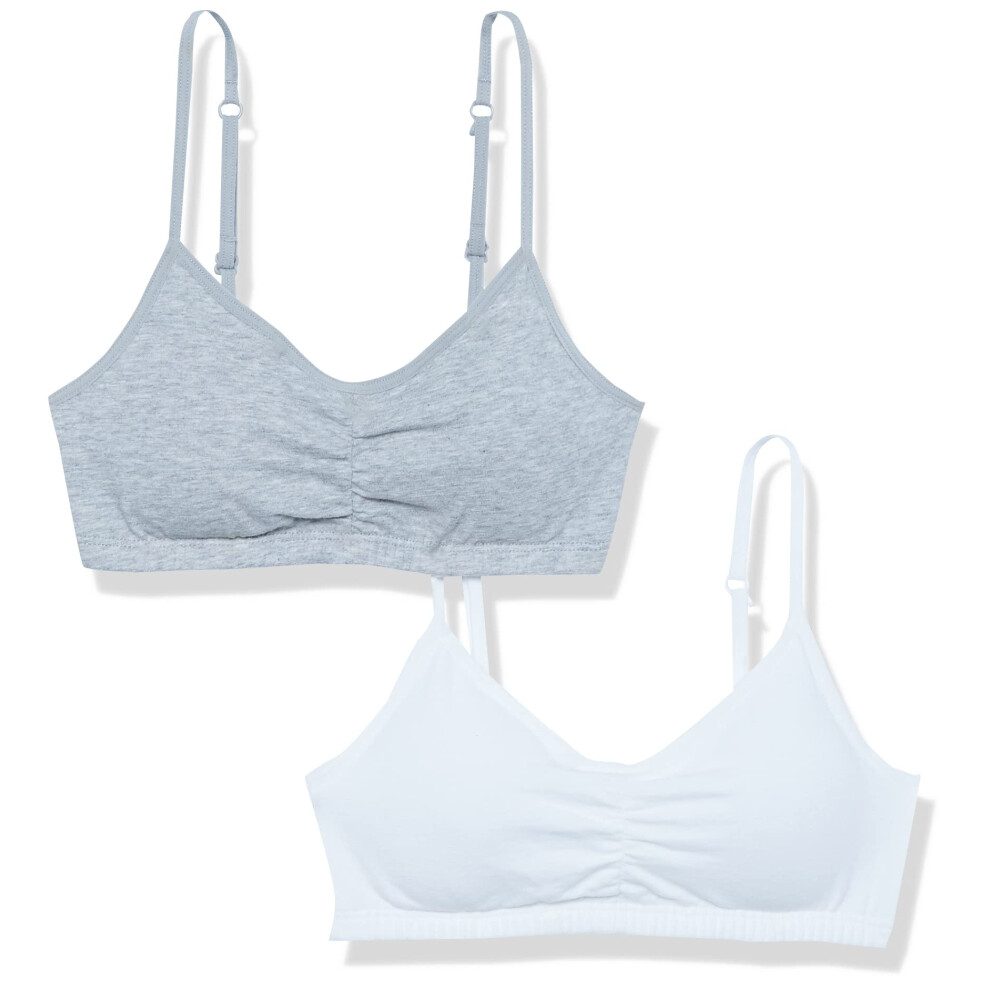 Fruit of the Loom Big Girls' Cotton Crop with Cookies  White/Grey Heather  38(Pack of 2)