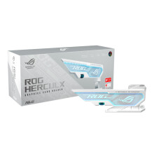 ASUS ROG Herculx Graphics Card Holder White Edition (Tool-Free Design Included Spirit Level Solid zinc Alloy 72-128mm Aura Sync)