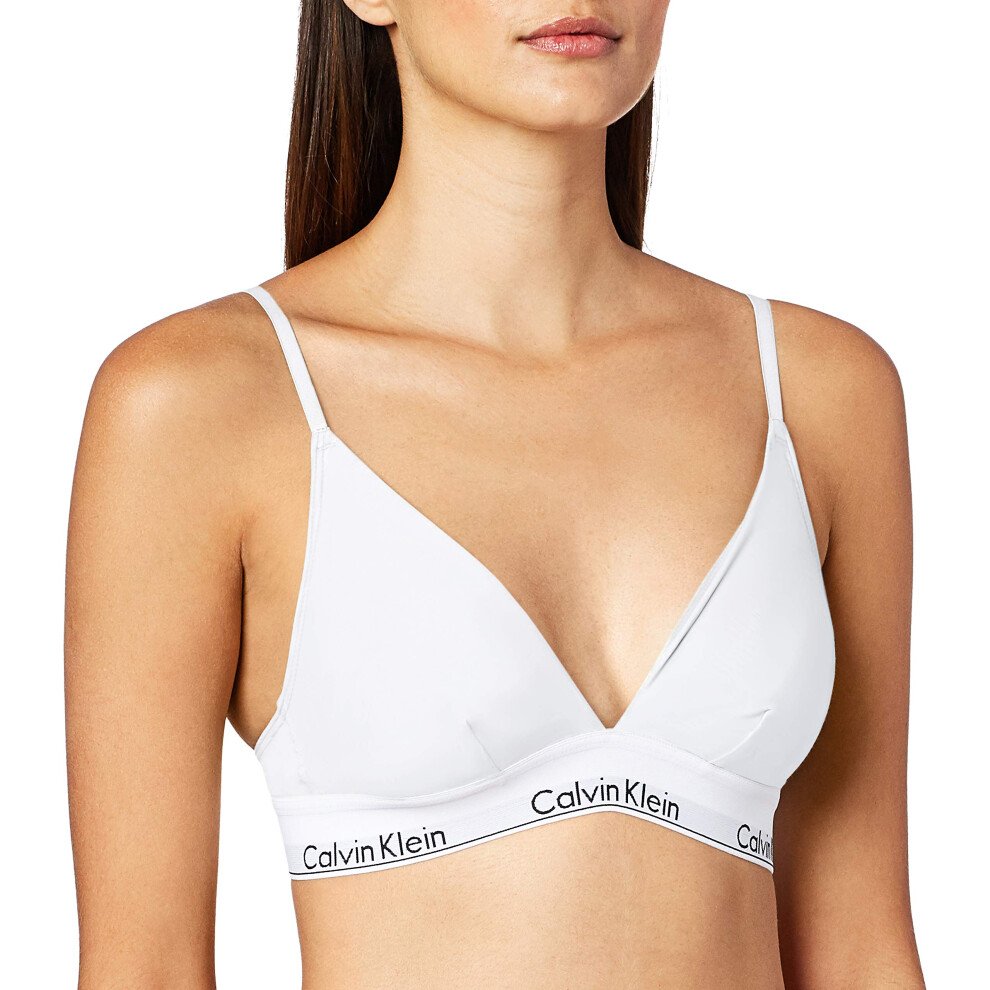 Calvin Klein Women's Modern Cotton Unlined Triangle Bralette  White  X-Small