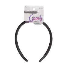 GOODY Ouchless Hold Soft Padded Headband, Black, Stylish & Lightweight Damage-Free Satin Headbands for Women & Men, All-Day Comfort, Hair Accessories