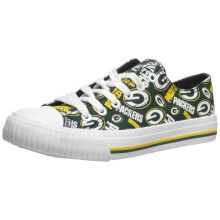 FOCO Green Bay Packers NFL Dames Low Top Herhalingsprint Canvas Schoenen - 10