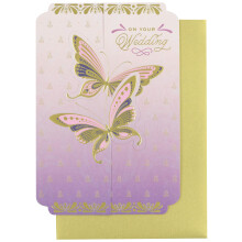 Hallmark kultaisella langalla tehty h    kortti (perhoset)