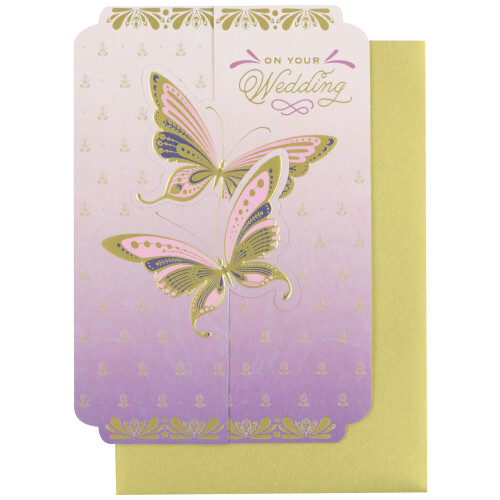 Hallmark Golden Thread Wedding Card (sommerfugle)