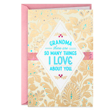Hallmark Muttertagskarte f r Oma (So viele Dinge, die ich an dir liebe) zum Geburtstag, ich denke an dich, Gl ckwunsch oder zu jedem Anlass