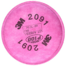 3M particulate filters P100 #2091/07000 Pink One Size 2 Count