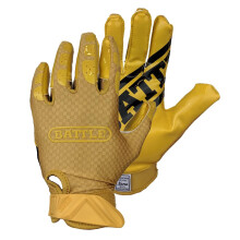 Battle Sports Triple Threat Bride modtager Fodboldhandsker Ultra Stick Voksne & ungdomshandsker - Voksen X -Large Gold