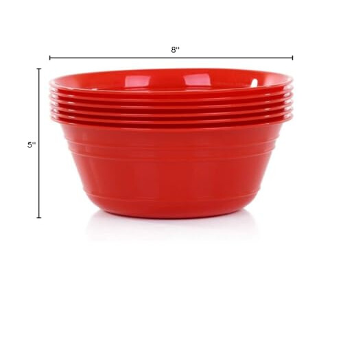 Mintra Home Snackschalen (Medium, 6 Stück (1,8 l), Rot) 2