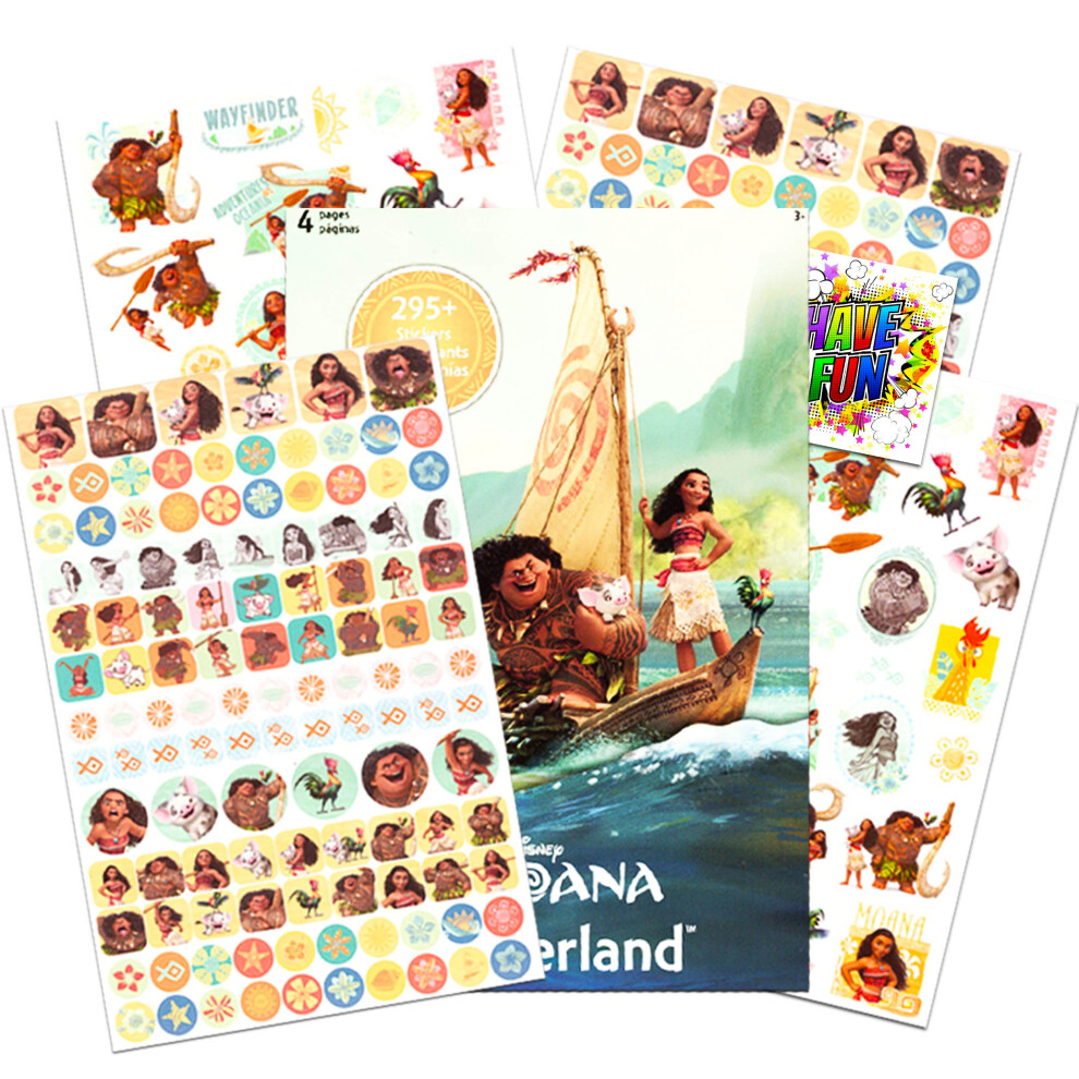 Disney Moana Stickers - Over 295 Stickers Bundled with Specialty Separately Licensed GWW Reward Sticker