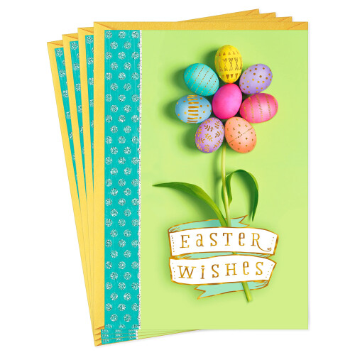 Hallmark Pack of Easter Cards Easter Egg Flower (4 kort med konvolutter)