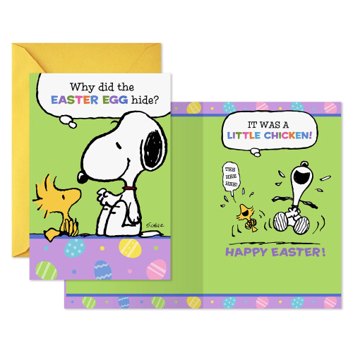 Hallmark Peanuts Pack of Easter Cards Snoopy Easter Egg vittighed (4 kort med konvolutter) 1