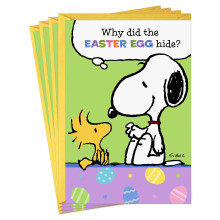 Hallmark Peanuts pakje paaskaarten Snoopy Easter Egg Joke (4 kaarten met enveloppen)