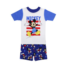 Disney unisex-dziecko 2-częściowy, dopasowany, bawełniany komplet piżam wakacyjnych, miękki i uroczy dla dzieci MICKEY AMERICA 12M