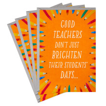Hallmark Teacher Appreciation Cards Good Teachers Brighten Futures (4 kaarten met enveloppen)