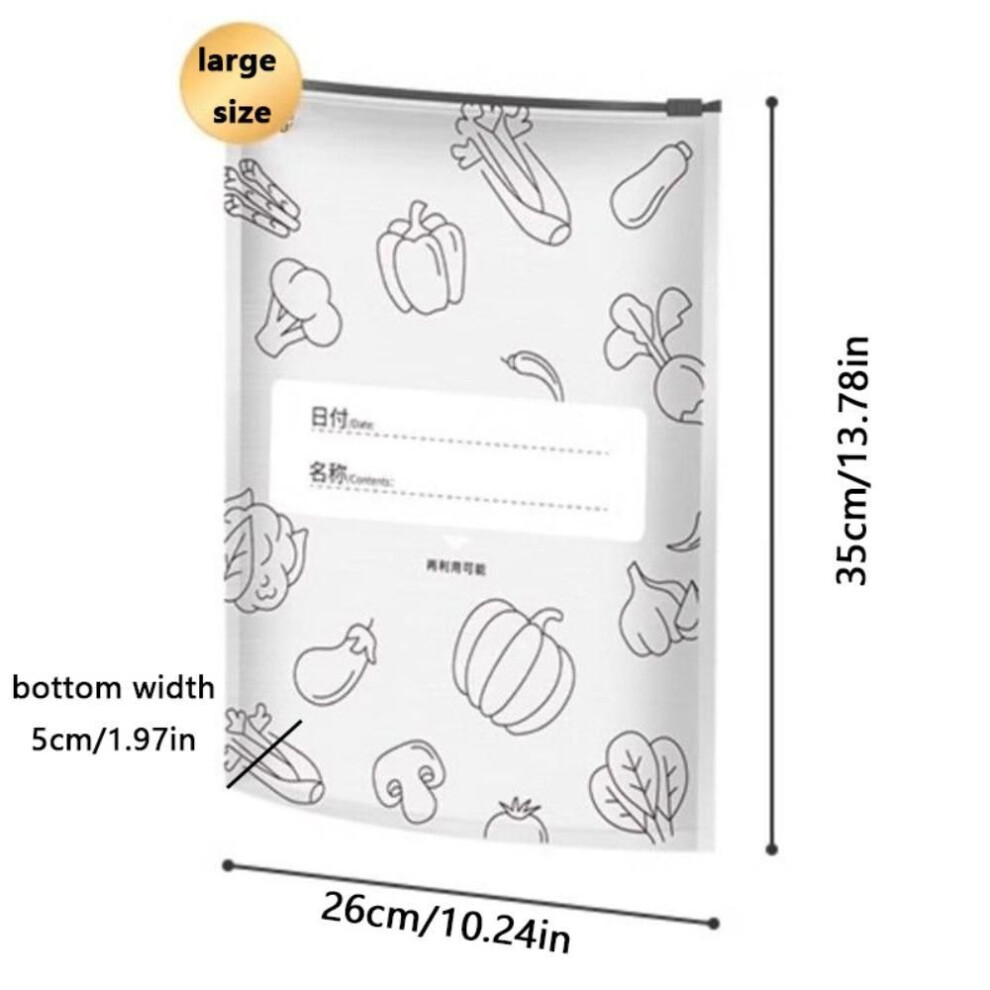 (26×29cm-10pcs/bag) 10Pcs/Bag Leakproof Food Bag Reusable Zip Lock Bag New Freezer Stand Up Bag