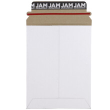 JAM PAPPER Stay-Flat fotopostkuvert med Peel & Seal-frslutning - 6 x 8 - Vit - Sljs styckvis