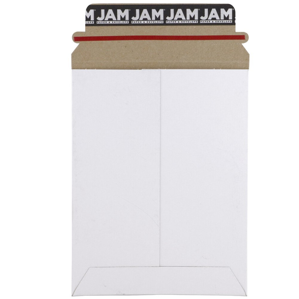 Enveloppes postales photo JAM PAPER     fermeture autocollante - 6 x 8 - Blanches - Vendues     l'unit