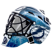 Franklin Sports Tampa Bay NHL Mini Hockey Torwartmaske mit Etui - Sammlermaske mit offiziellen NHL Logos