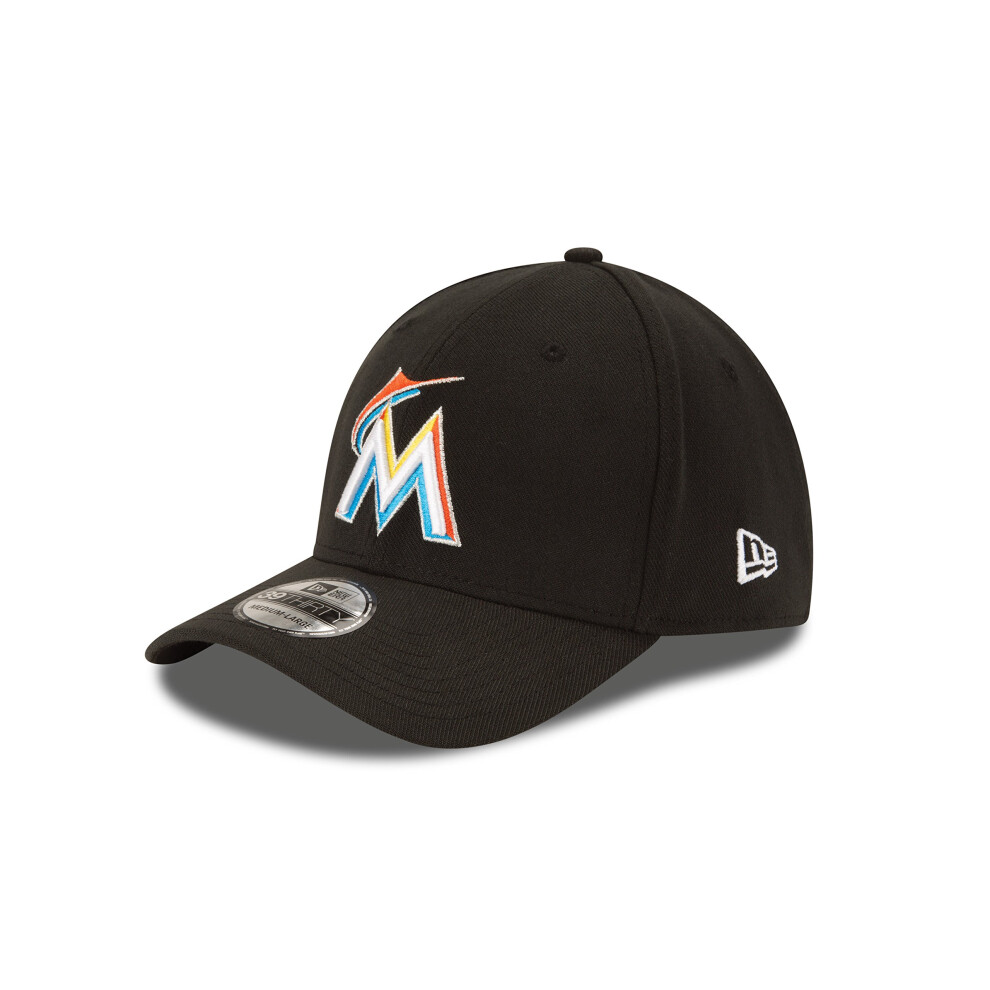 New Era Mlb Miami Marlins Junior Team Classic Home 39Thirty Stretch Fit Cap Black Child/Youth